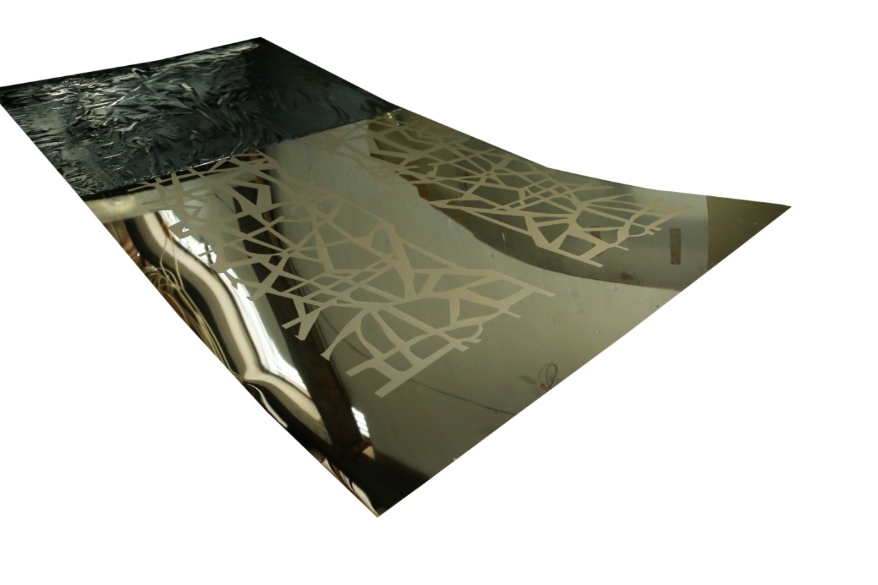 Stainless Steel Mirror Etching Big Crack Gold Sheet Design N Sheets